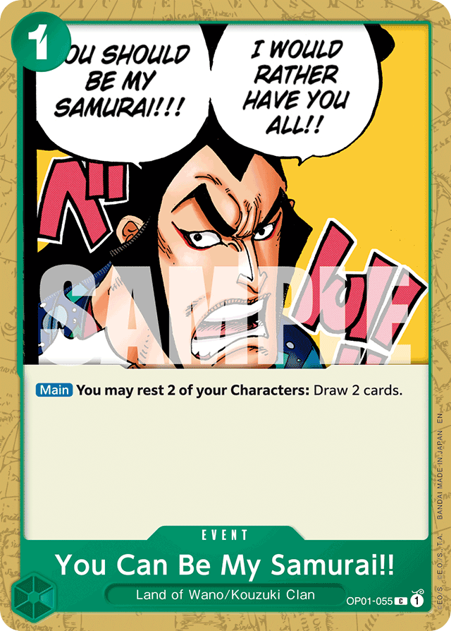 You Can Be My Samurai!! OP01-055 Reprint card, Romance Dawn