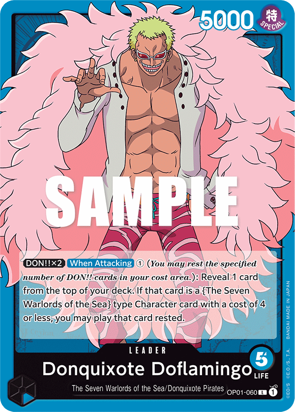 Donquixote Doflamingo OP01-060 card, Romance Dawn