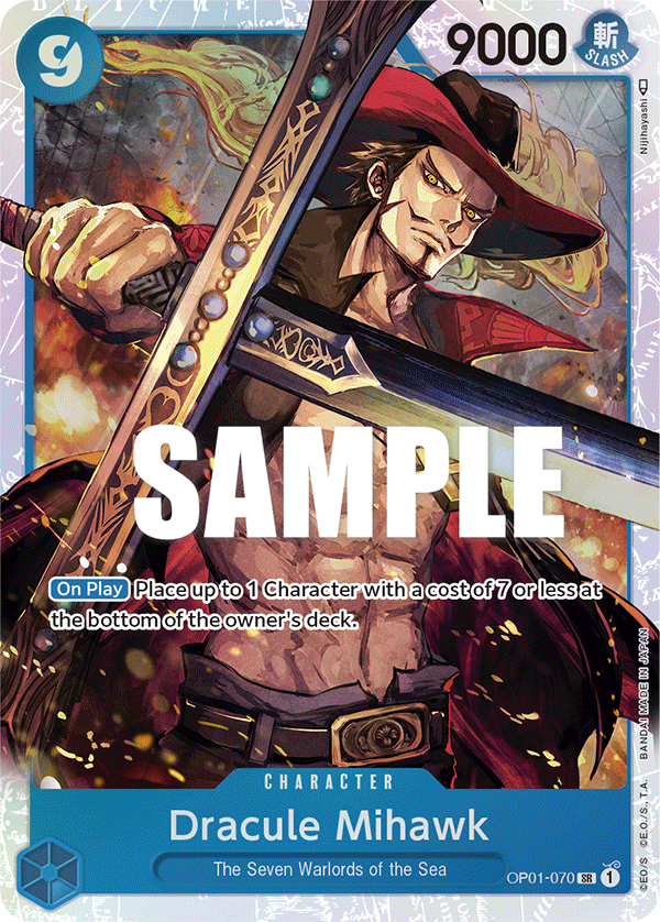 Dracule Mihawk OP01-070 card, Romance Dawn
