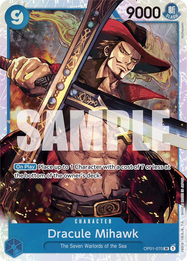 Dracule Mihawk OP01-070 Reprint card, Romance Dawn