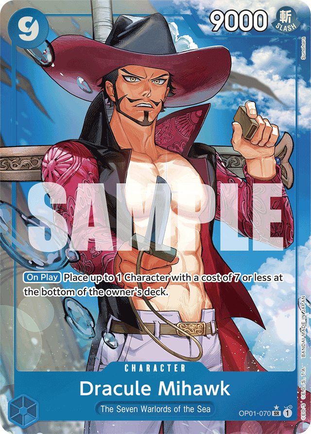 Dracule Mihawk OP01-070 Premium Alt Art card, Romance Dawn