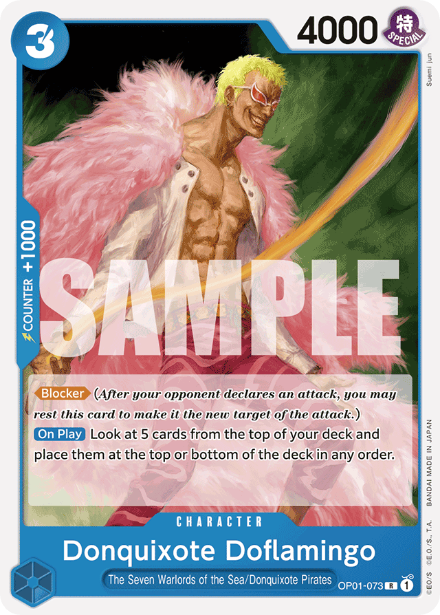 Donquixote Doflamingo OP01-073 Reprint card, Romance Dawn