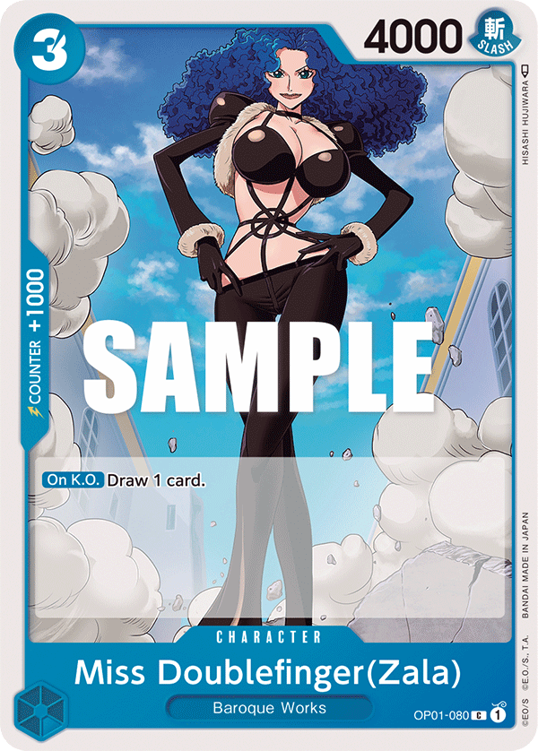 Miss Doublefinger(Zala) OP01-080 card, Romance Dawn