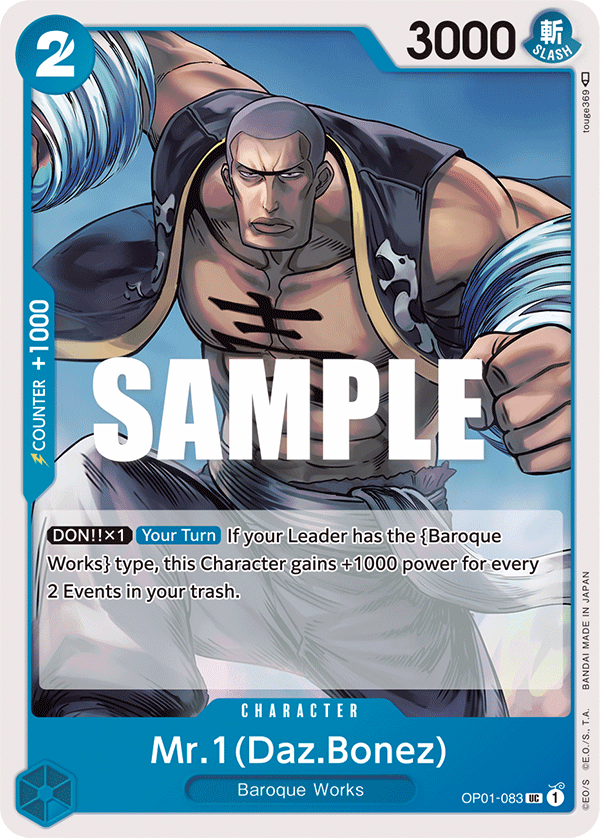 Mr.1(Daz.Bonez) OP01-083 card, Romance Dawn