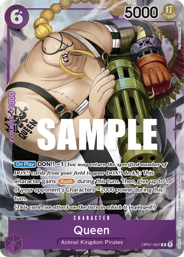 Queen OP01-097 Alt Art card, Romance Dawn