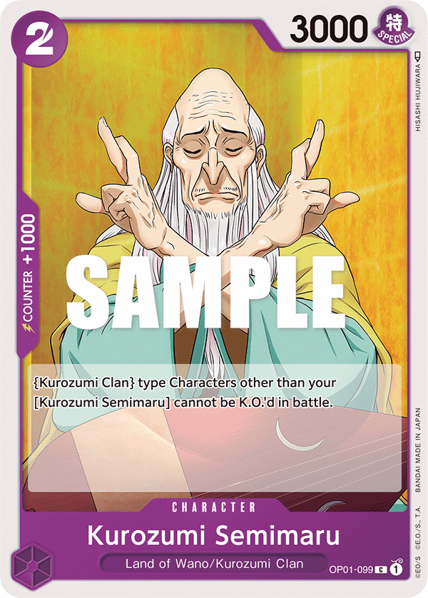 Kurozumi Semimaru OP01-099 card, Romance Dawn