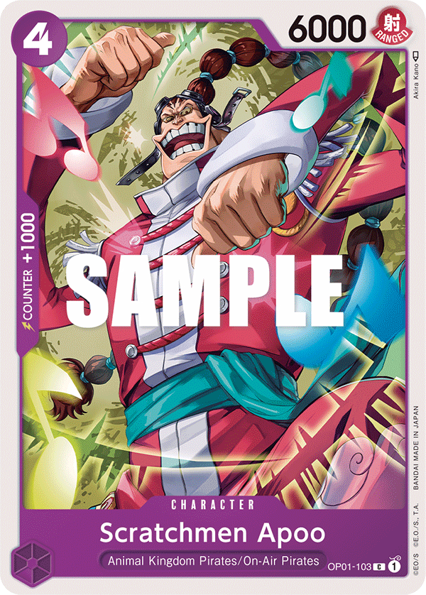 Scratchmen Apoo OP01-103 card, Romance Dawn