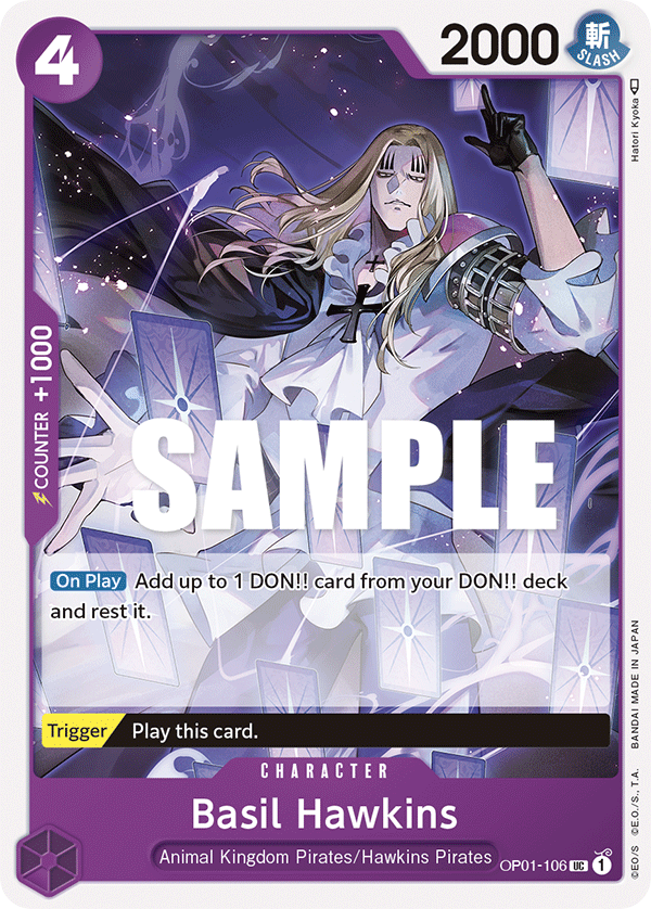 Basil Hawkins OP01-106 card, Romance Dawn