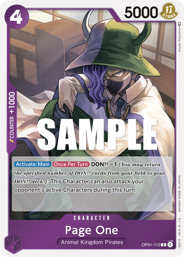 Page One OP01-112 card, Romance Dawn