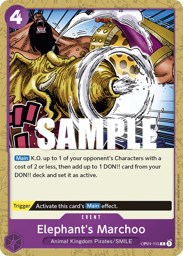 Elephant's Marchoo OP01-115 card, Romance Dawn
