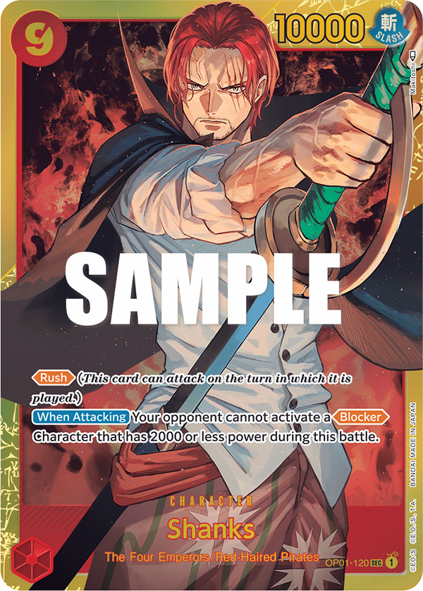 Shanks OP01-120 card, Romance Dawn