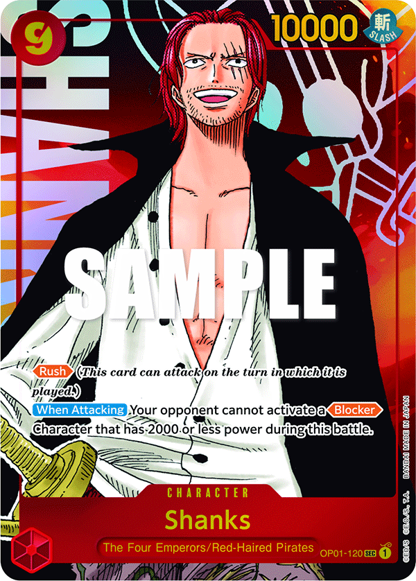Shanks OP01-120 Alt Art card, Romance Dawn