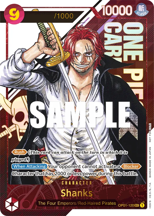 Shanks OP01-120 Serialized Foil card, Romance Dawn