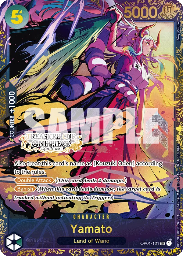 Yamato OP01-121 Treasure Cup Stamp card, Romance Dawn