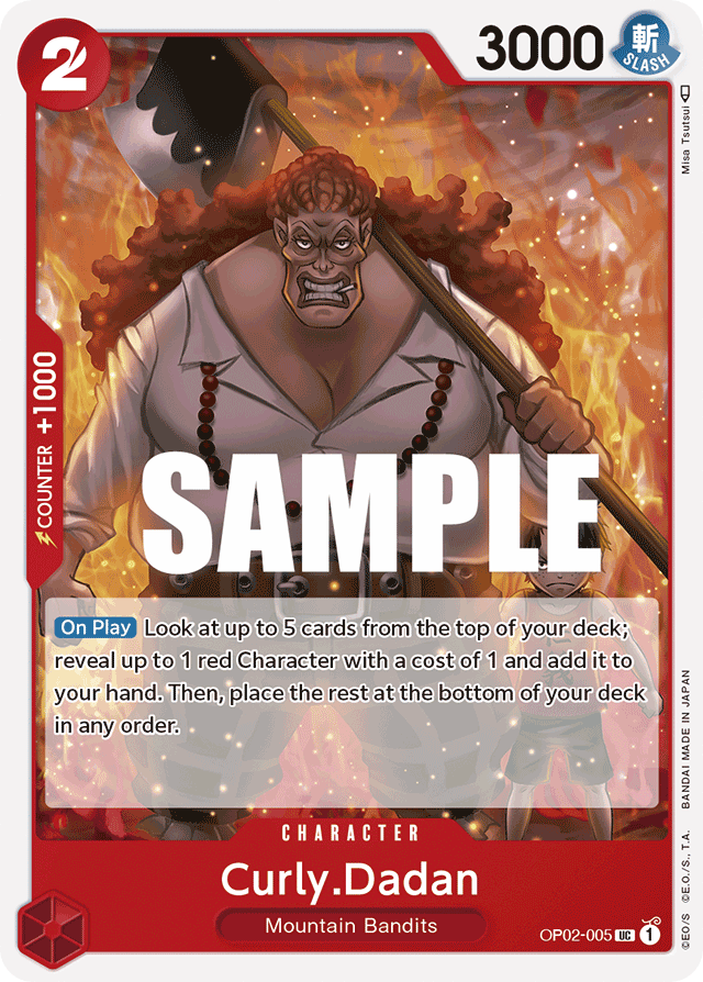 Curly.Dadan OP02-005 card, Paramount War