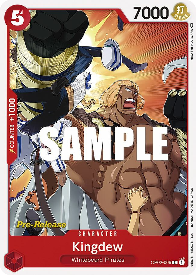Kingdew OP02-006 Pre-Release Stamp card, Paramount War