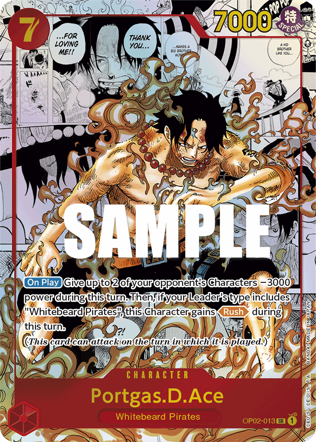 Portgas.D.Ace OP02-013 Manga Alt Art card, Paramount War