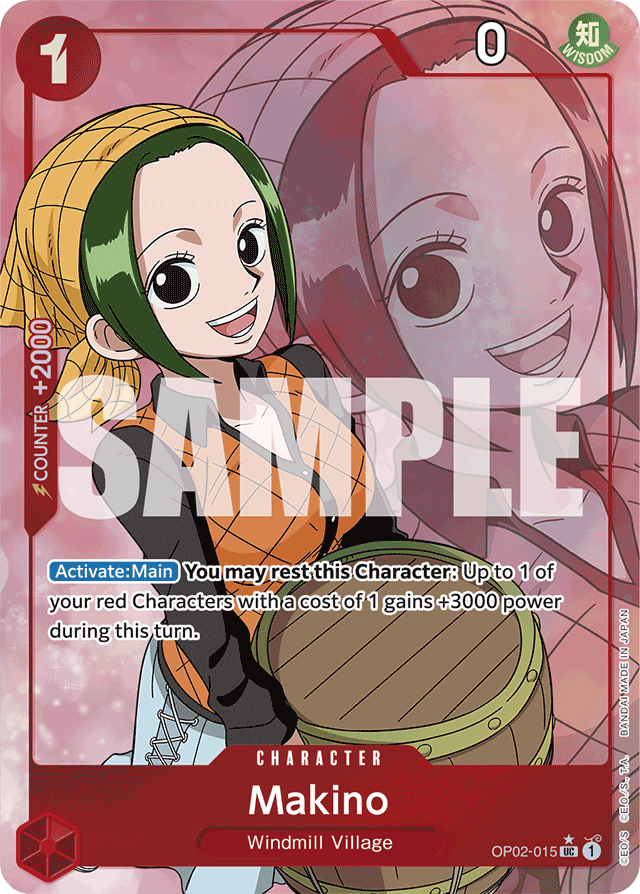 Makino OP02-015 Full Art card, Paramount War