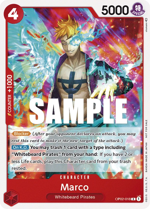 Marco OP02-018 Promotion Pack Alt Art card, Paramount War
