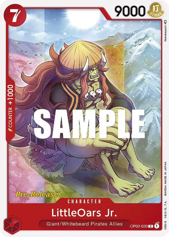 LittleOars Jr. OP02-020 Pre-Release Stamp card, Paramount War