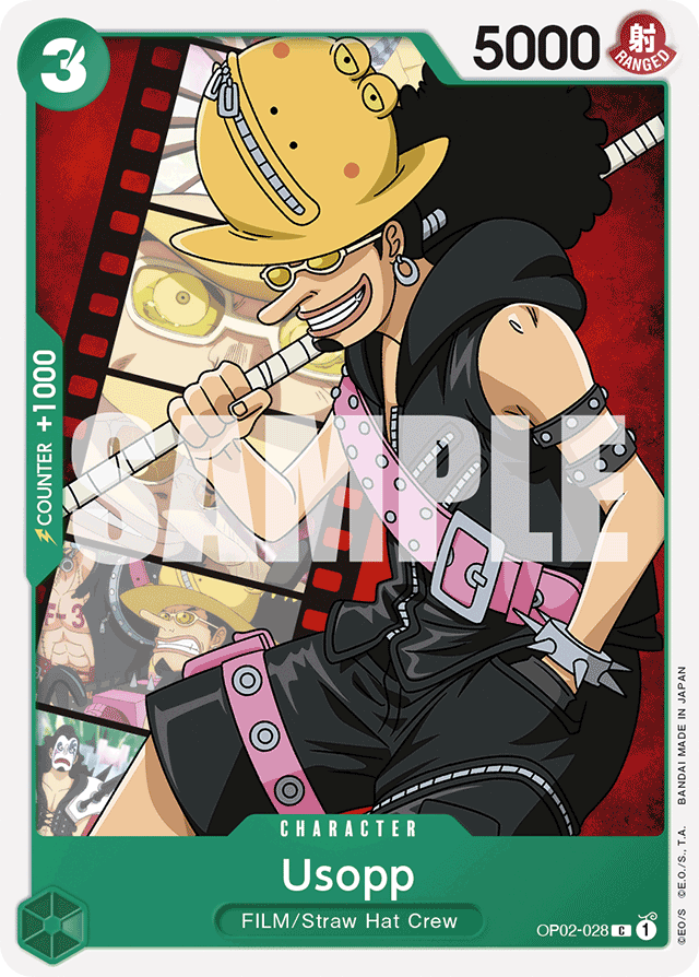 Usopp OP02-028 Pre-Release Stamp card, Paramount War