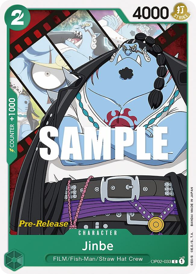 Jinbe OP02-033 Pre-Release Stamp card, Paramount War