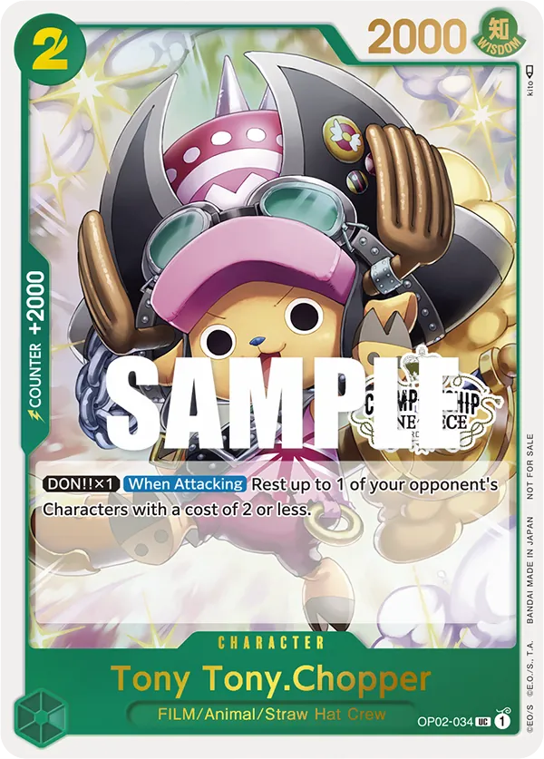 Tony Tony.Chopper OP02-034 Championship Stamp card, Paramount War