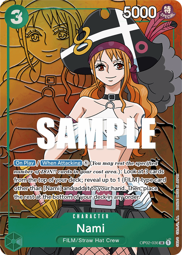 Nami OP02-036 Alt Art card, Paramount War