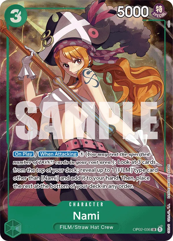Nami OP02-036 Best Selection Vol. 1 Alt Art card, Paramount War