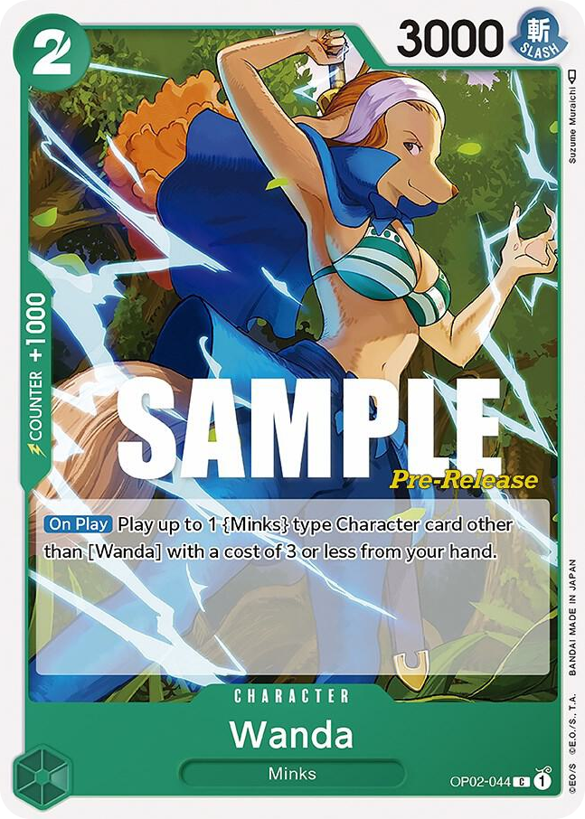 Wanda OP02-044 Pre-Release Stamp card, Paramount War