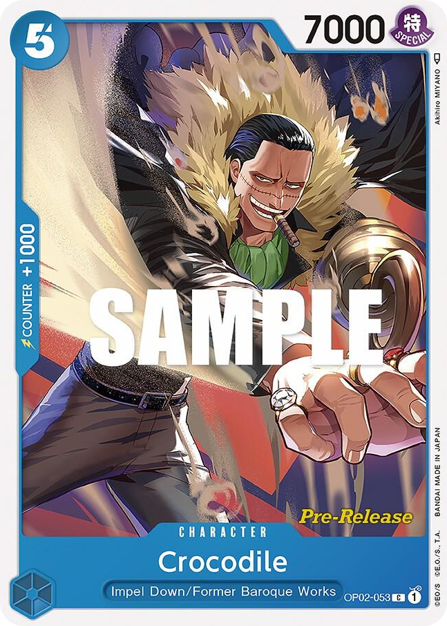 Crocodile OP02-053 Pre-Release Stamp card, Paramount War