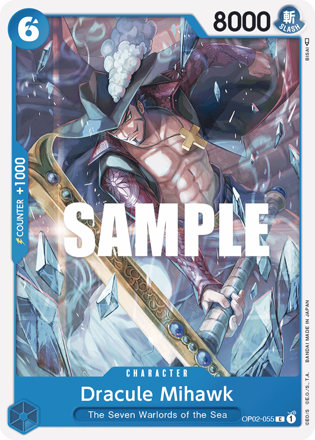 Dracule Mihawk OP02-055 card, Paramount War