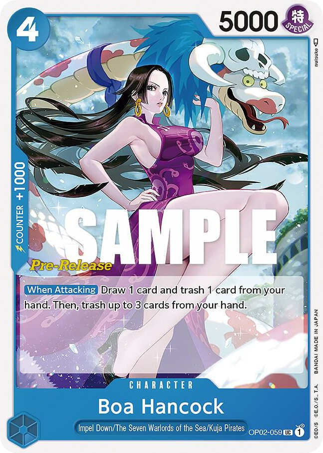 Boa Hancock OP02-059 Pre-Release Stamp card, Paramount War