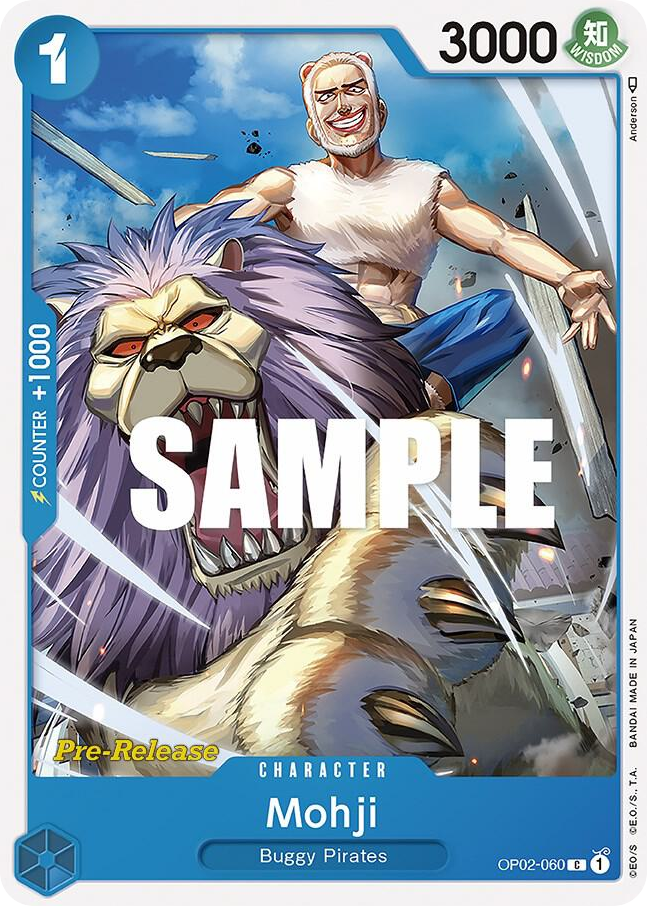Mohji OP02-060 Pre-Release Stamp card, Paramount War