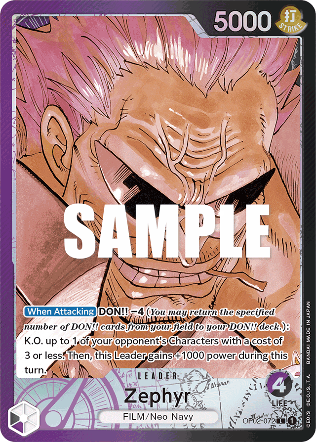 Zephyr OP02-072 Alt Art card, Paramount War