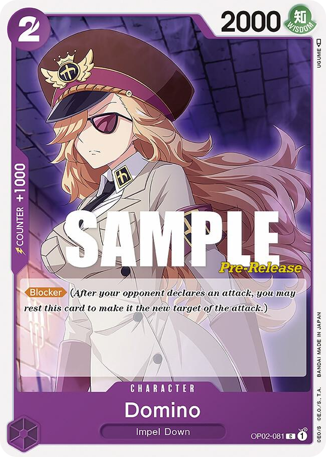 Domino OP02-081 Pre-Release Stamp card, Paramount War