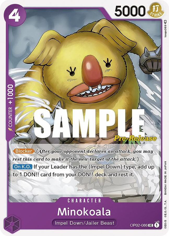 Minokoala OP02-086 Pre-Release Stamp card, Paramount War