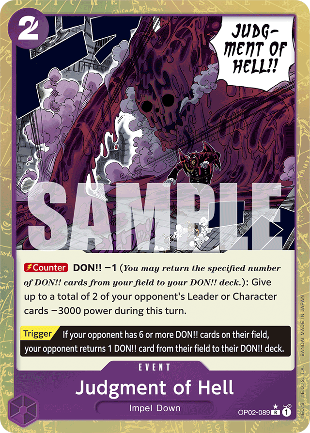 Judgment of Hell OP02-089 Textured Foil card, Paramount War
