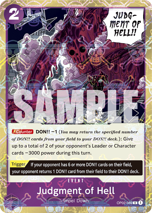 Judgment of Hell OP02-089 Jolly Roger Foil card, Paramount War