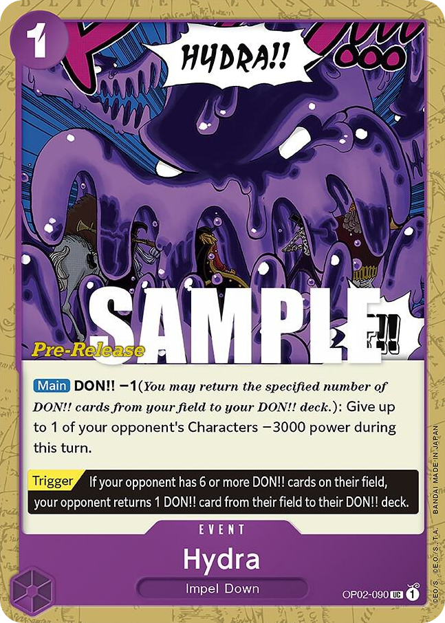 Hydra OP02-090 Pre-Release Stamp card, Paramount War