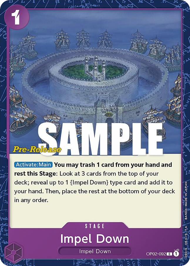 Impel Down OP02-092 Pre-Release Stamp card, Paramount War