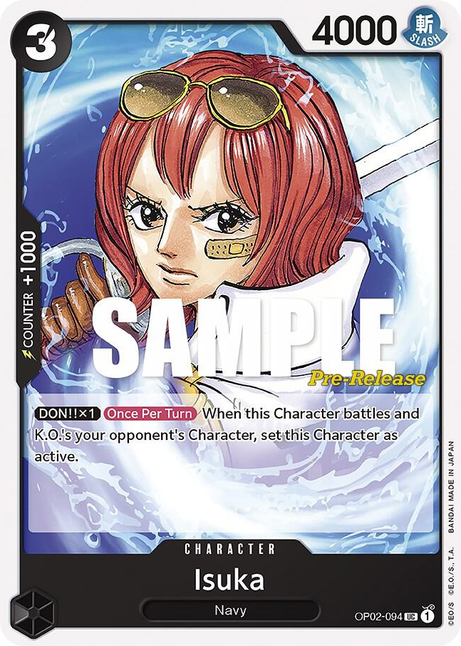 Isuka OP02-094 Pre-Release Stamp card, Paramount War