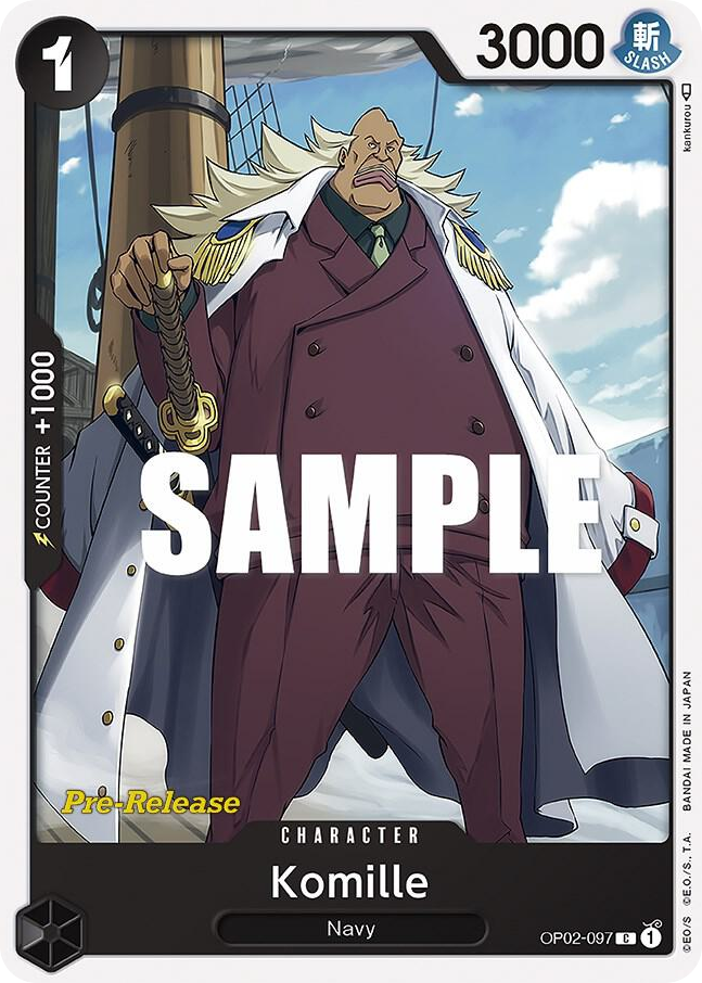 Komille OP02-097 Pre-Release Stamp card, Paramount War