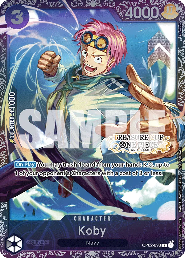 Koby OP02-098 Treasure Cup Stamp card, Paramount War