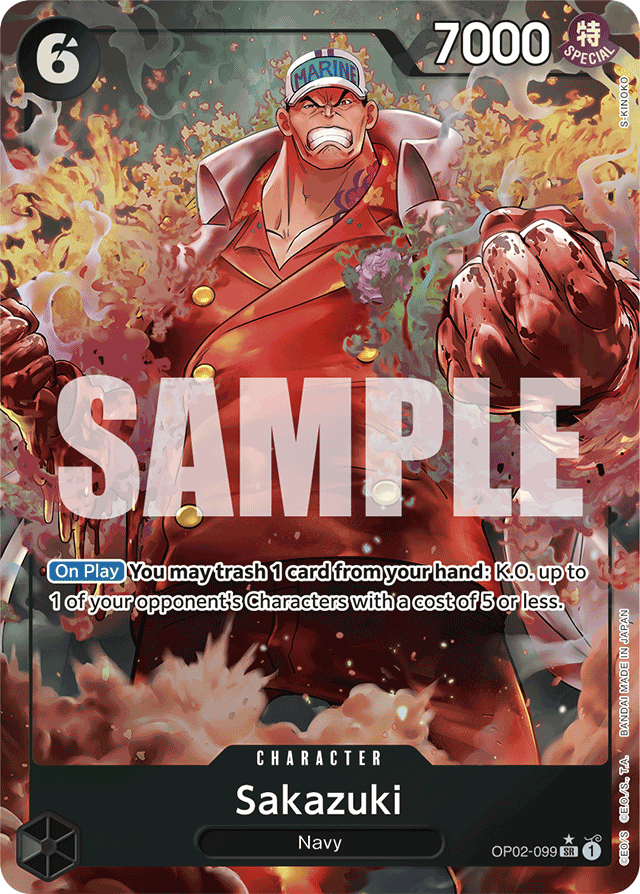 Sakazuki OP02-099 Premium Alt Art card, Paramount War