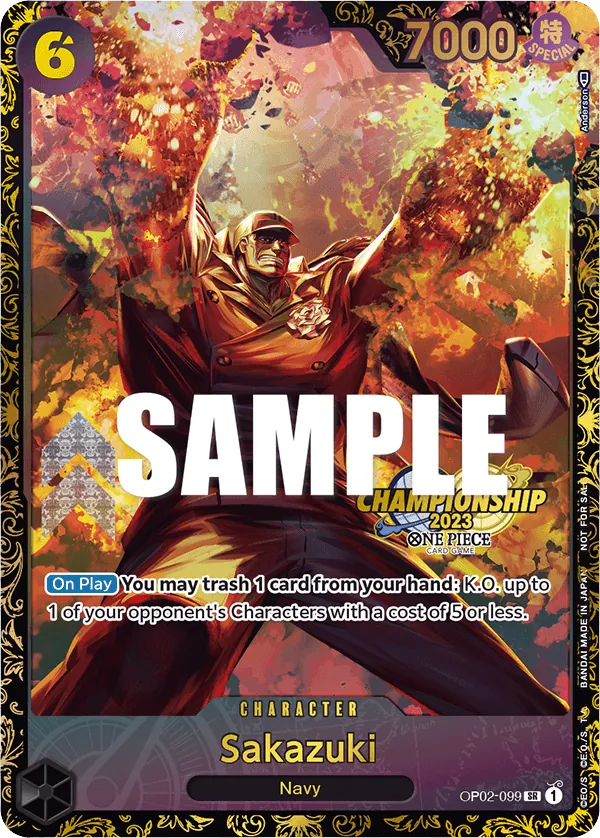 Sakazuki OP02-099 Championship Stamp card, Paramount War