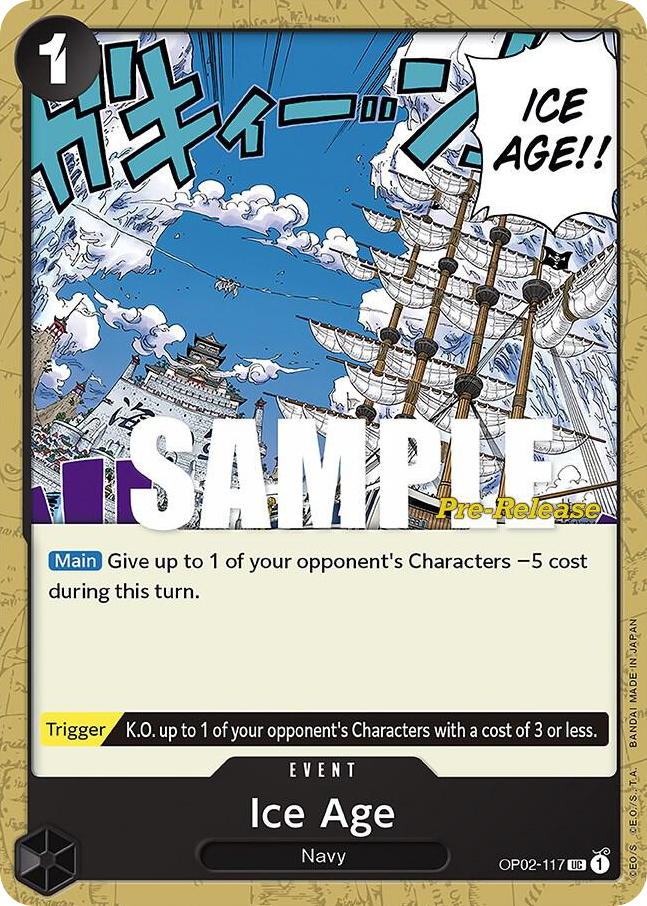Ice Age OP02-117 Pre-Release Stamp card, Paramount War