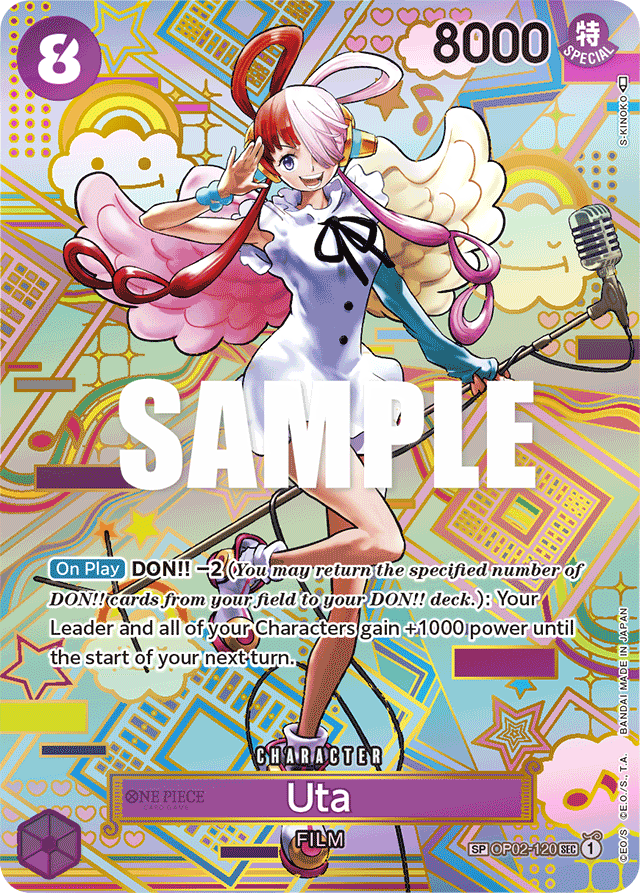 Uta OP02-120 SP Alt Art card, Paramount War
