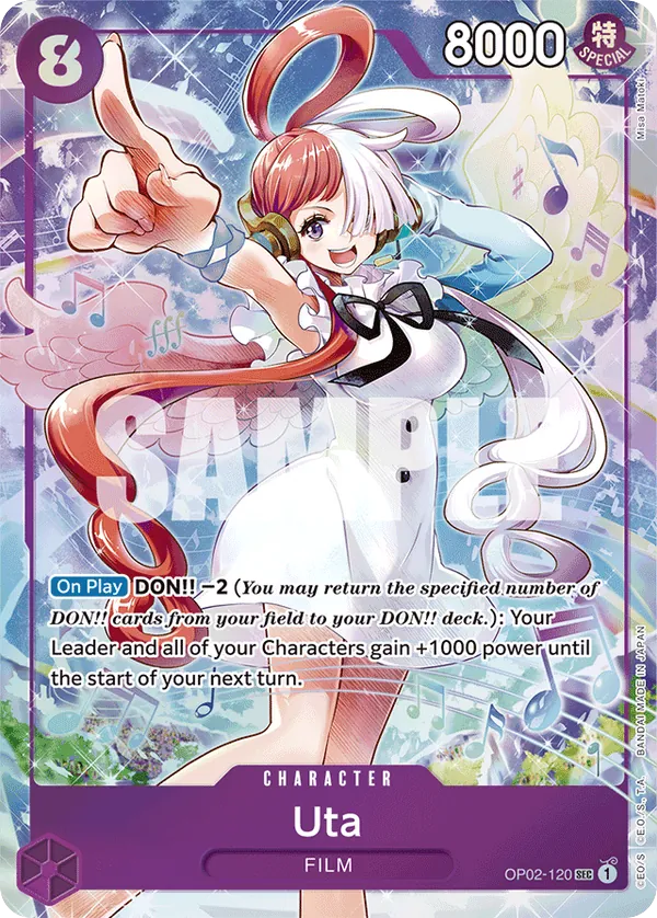 Uta OP02-120 Uta Alt Art card, Paramount War