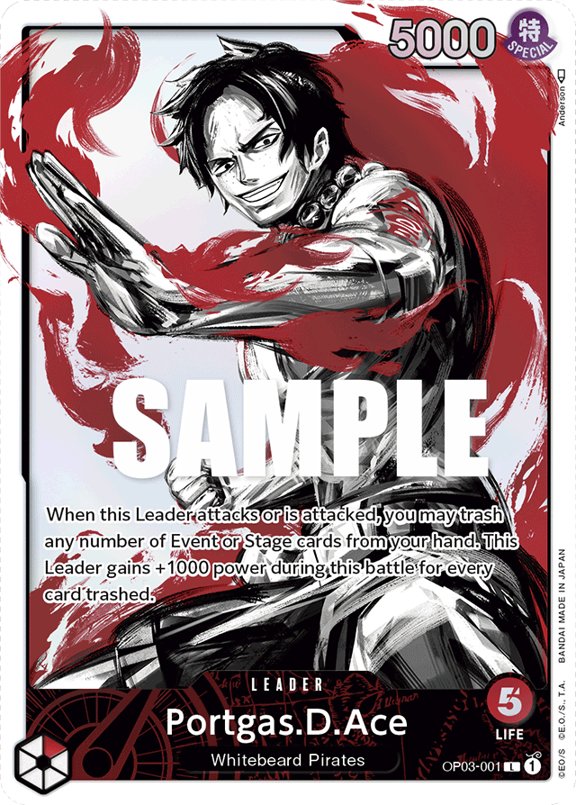 Portgas.D.Ace OP03-001 Alt Art card, Pillars of Strength